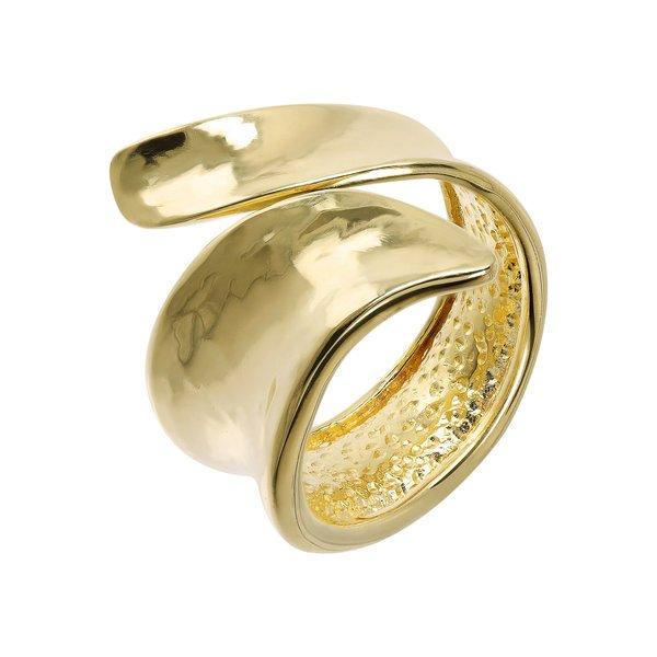 Open Wave Effect Ring Damen Gelbgold 58