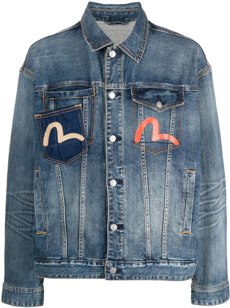 EVISU seagull-print denim jacket - Blue von EVISU