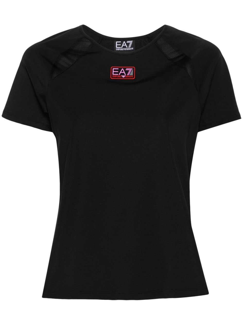 Ea7 Emporio Armani Dynamic Athlete logo-patch T-shirt - Black von Ea7 Emporio Armani