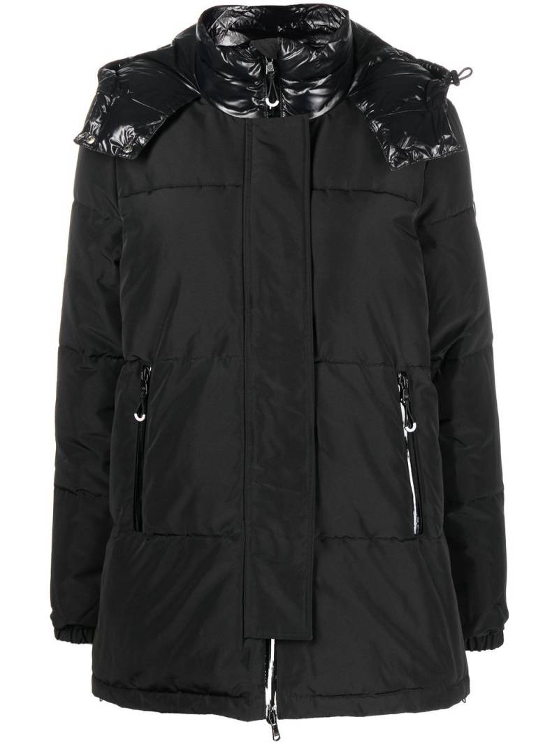 Ea7 Emporio Armani contrast-panel hooded padded jacket - Black von Ea7 Emporio Armani