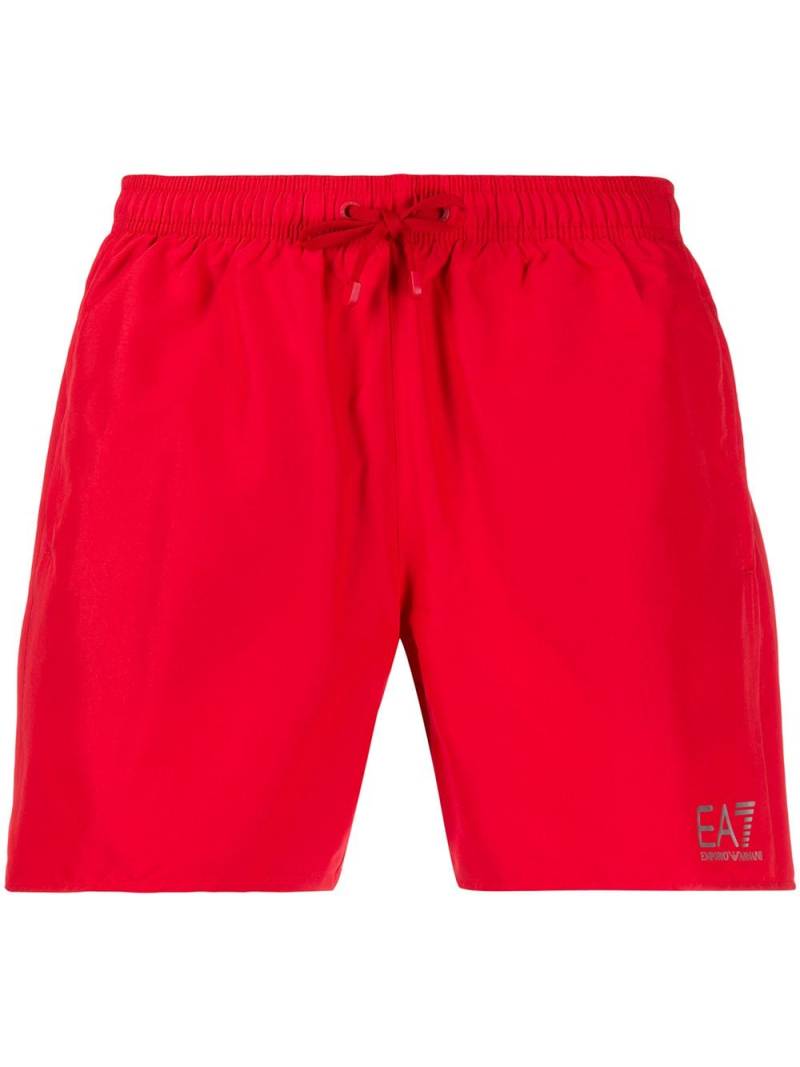 Ea7 Emporio Armani drawstring swim shorts - Red von Ea7 Emporio Armani