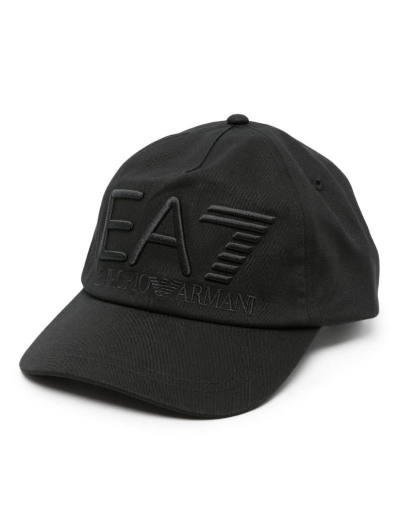 Ea7 Emporio Armani logo-embroidered cotton baseball cap - Black von Ea7 Emporio Armani