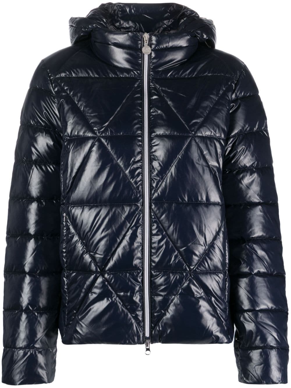 Ea7 Emporio Armani logo-patch quilted jacket - Blue von Ea7 Emporio Armani