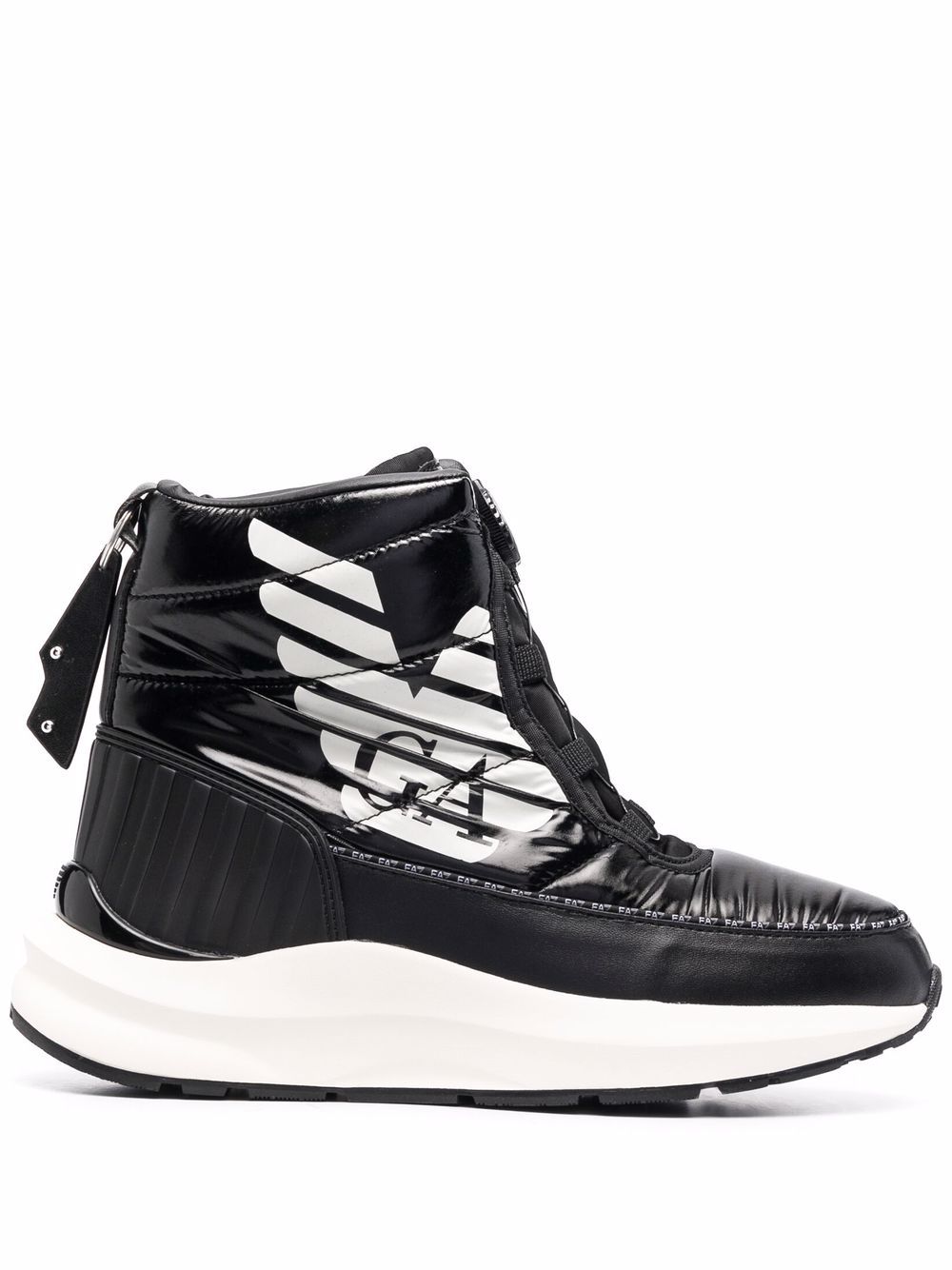 Ea7 Emporio Armani logo-print chunky boots - Black von Ea7 Emporio Armani