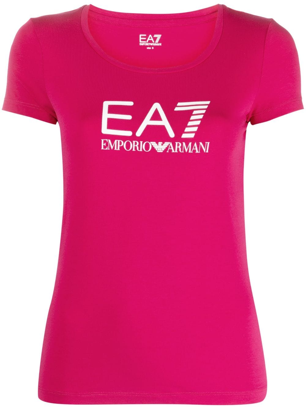 Ea7 Emporio Armani logo-print cotton T-shirt - Pink von Ea7 Emporio Armani