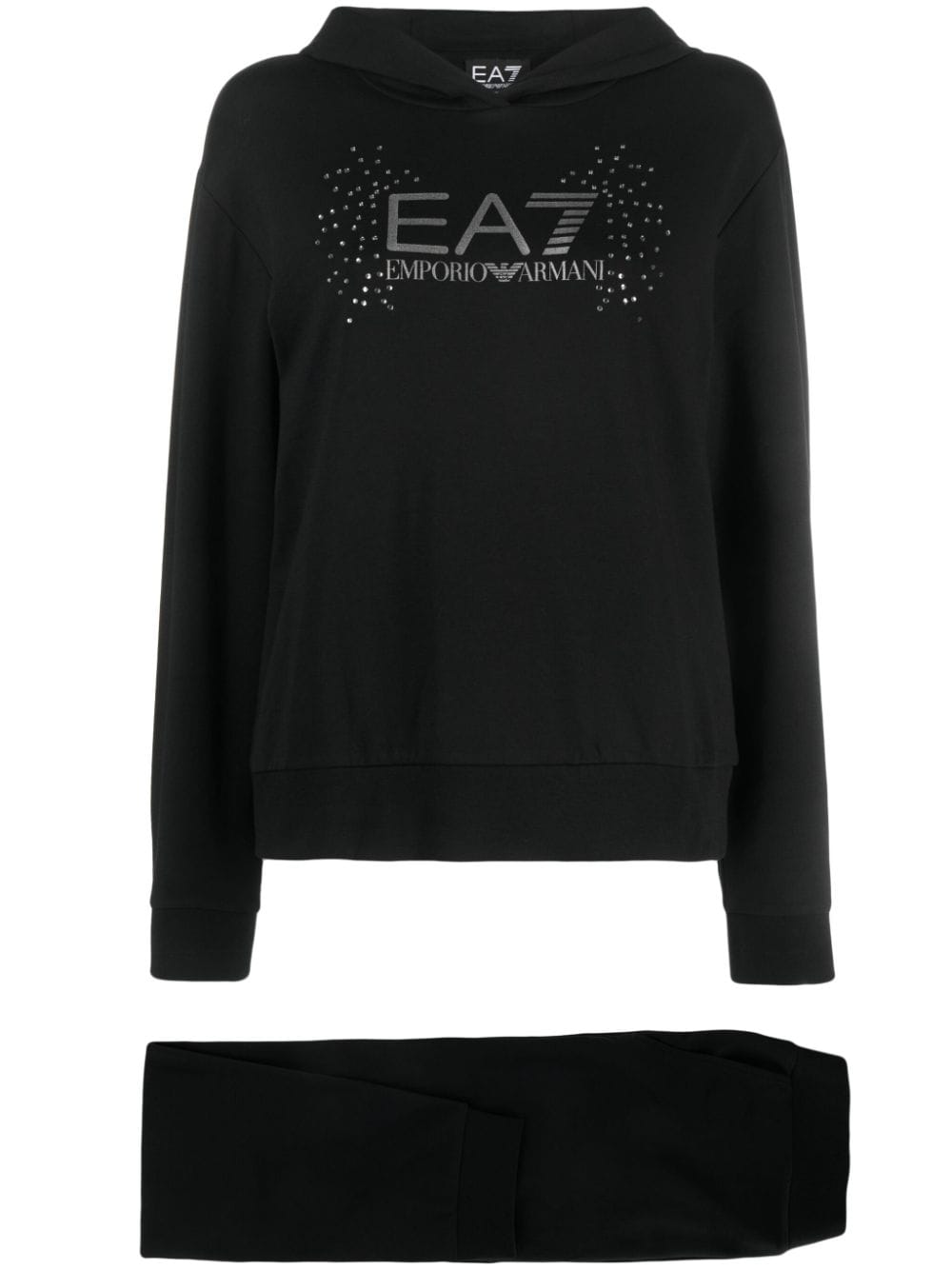 Ea7 Emporio Armani logo-print cotton-blend tracksuit - Black von Ea7 Emporio Armani