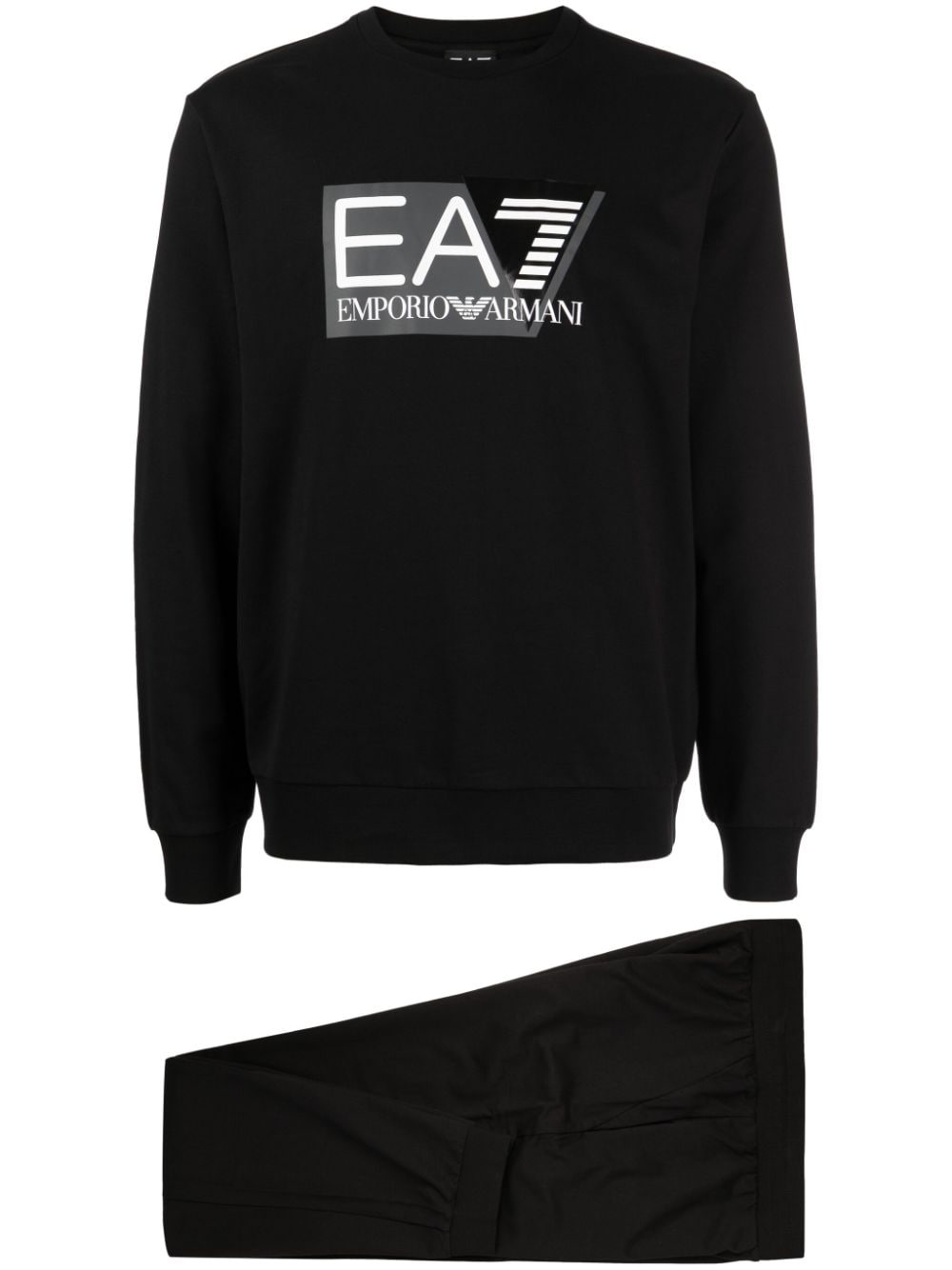 Ea7 Emporio Armani logo-print cotton sweatshirt - Black von Ea7 Emporio Armani
