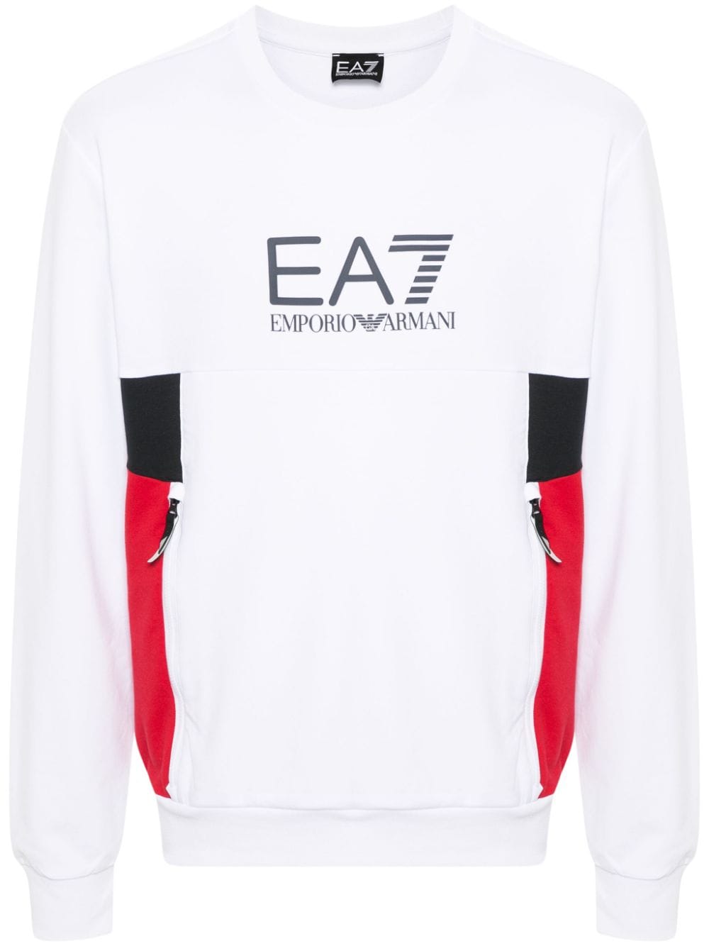 Ea7 Emporio Armani logo-print cotton sweatshirt - White von Ea7 Emporio Armani