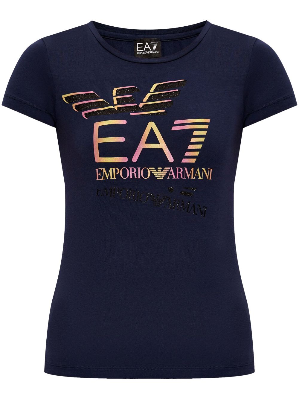 Ea7 Emporio Armani logo-print cotton t-shirt - Black
