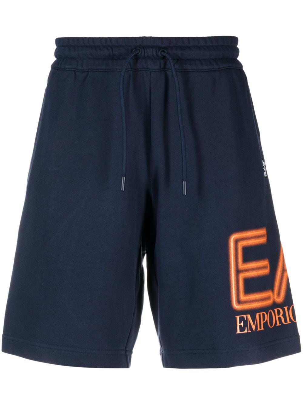 Ea7 Emporio Armani logo-print cotton track shorts - Blue von Ea7 Emporio Armani