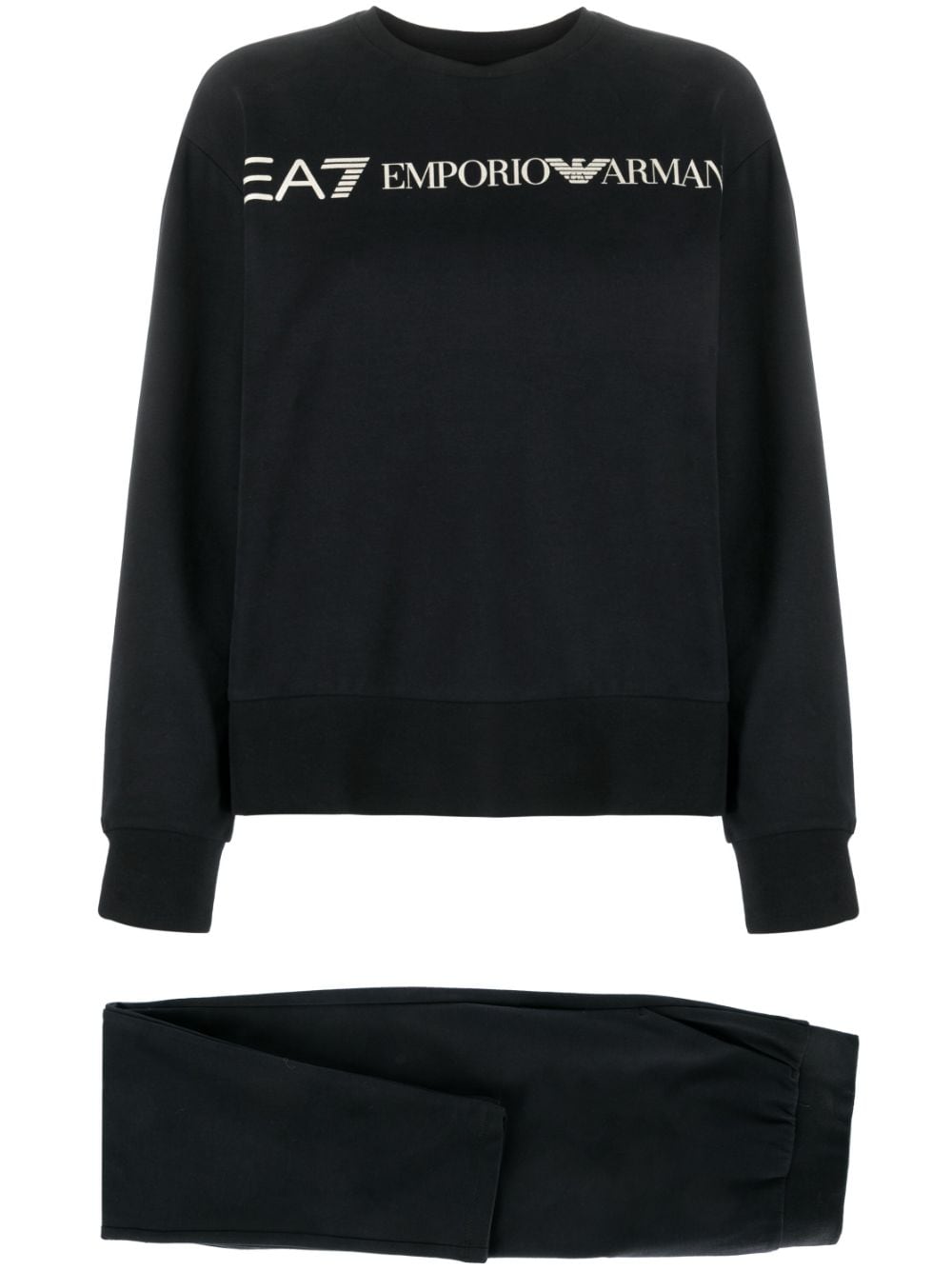 Ea7 Emporio Armani logo-print cotton tracksuit set - Black von Ea7 Emporio Armani