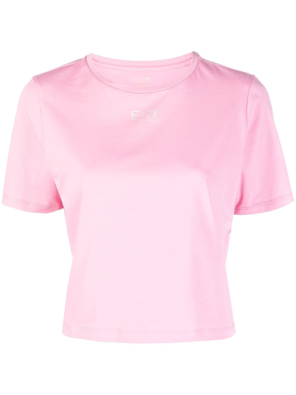 Ea7 Emporio Armani logo-print cropped T-shirt - Pink von Ea7 Emporio Armani