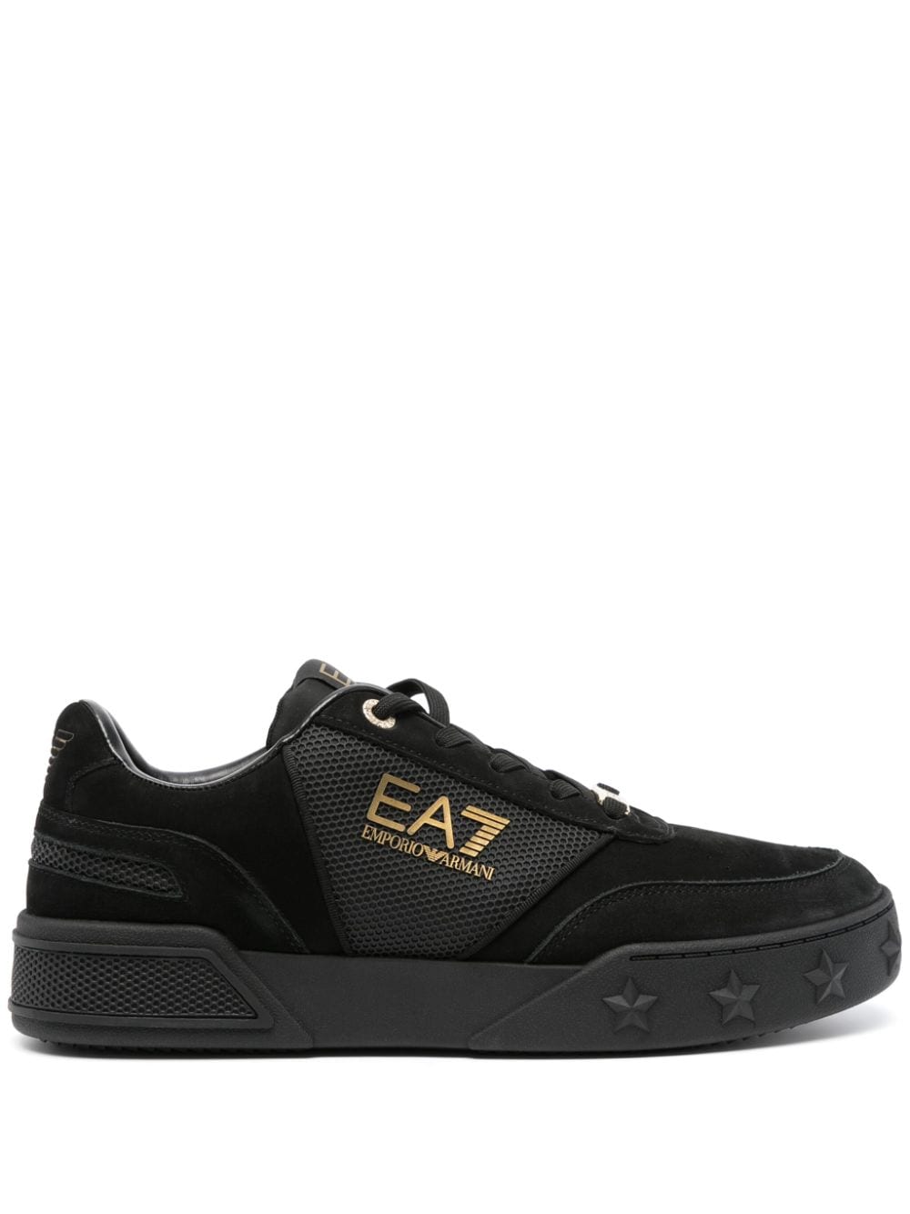 Ea7 Emporio Armani logo-print lace-up sneakers - Black von Ea7 Emporio Armani
