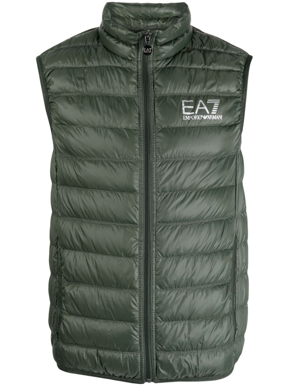 Ea7 Emporio Armani logo-print padded down gilet - Green von Ea7 Emporio Armani