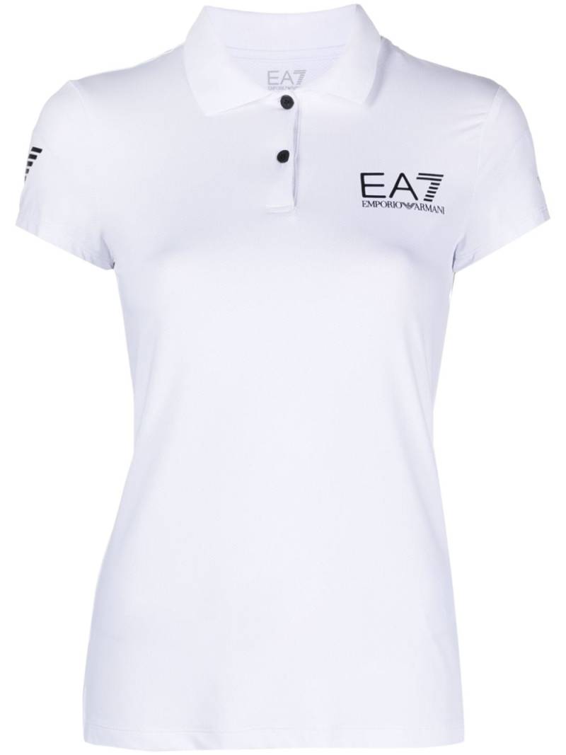 Ea7 Emporio Armani logo-print performance polo shirt - White von Ea7 Emporio Armani