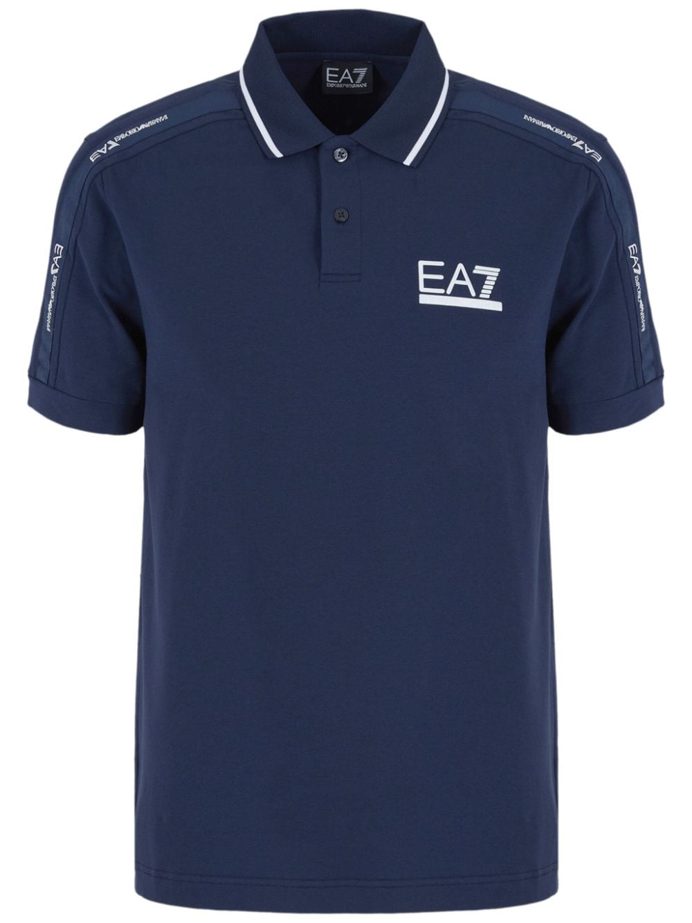 Ea7 Emporio Armani logo-print polo shirt - Blue von Ea7 Emporio Armani
