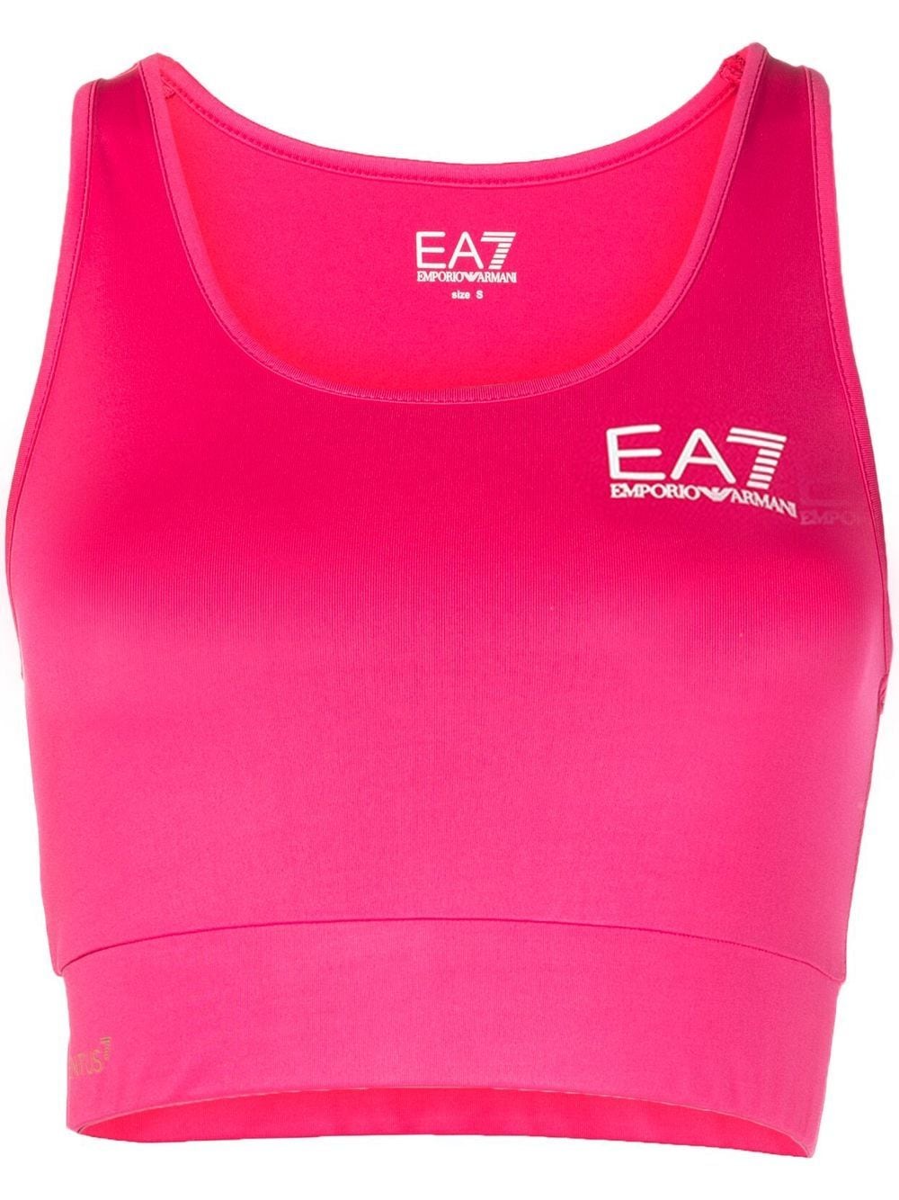 Ea7 Emporio Armani logo-print sports bra - Pink von Ea7 Emporio Armani