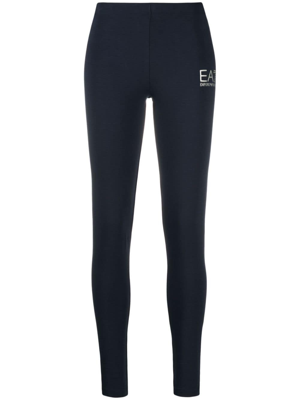 Ea7 Emporio Armani logo-print stretch-cotton leggings - Blue von Ea7 Emporio Armani