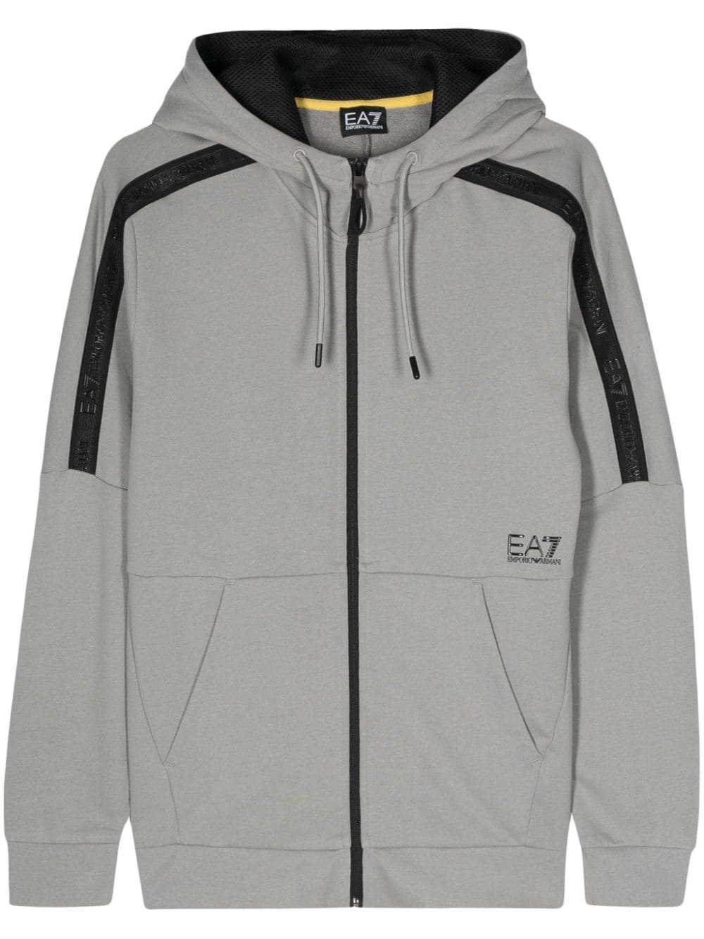 Ea7 Emporio Armani logo-raised zipped hoodie - Grey von Ea7 Emporio Armani