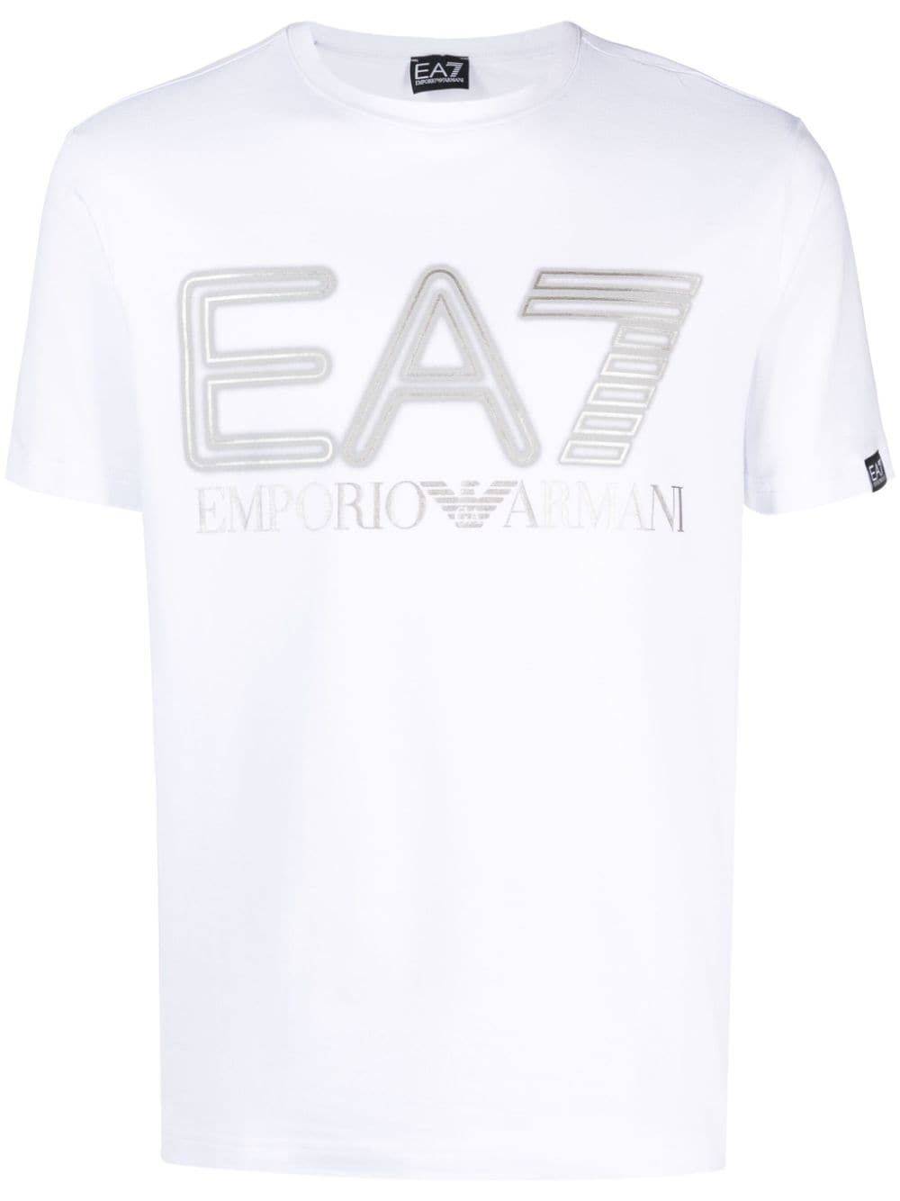 Ea7 Emporio Armani metallic logo-print jersey T-shirt - White von Ea7 Emporio Armani