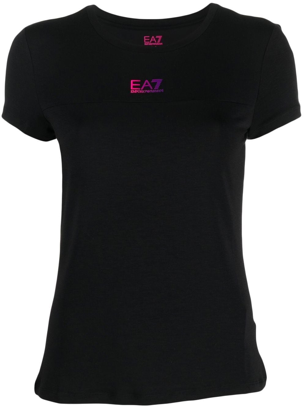 Ea7 Emporio Armani ombré logo-print T-shirt - Black von Ea7 Emporio Armani