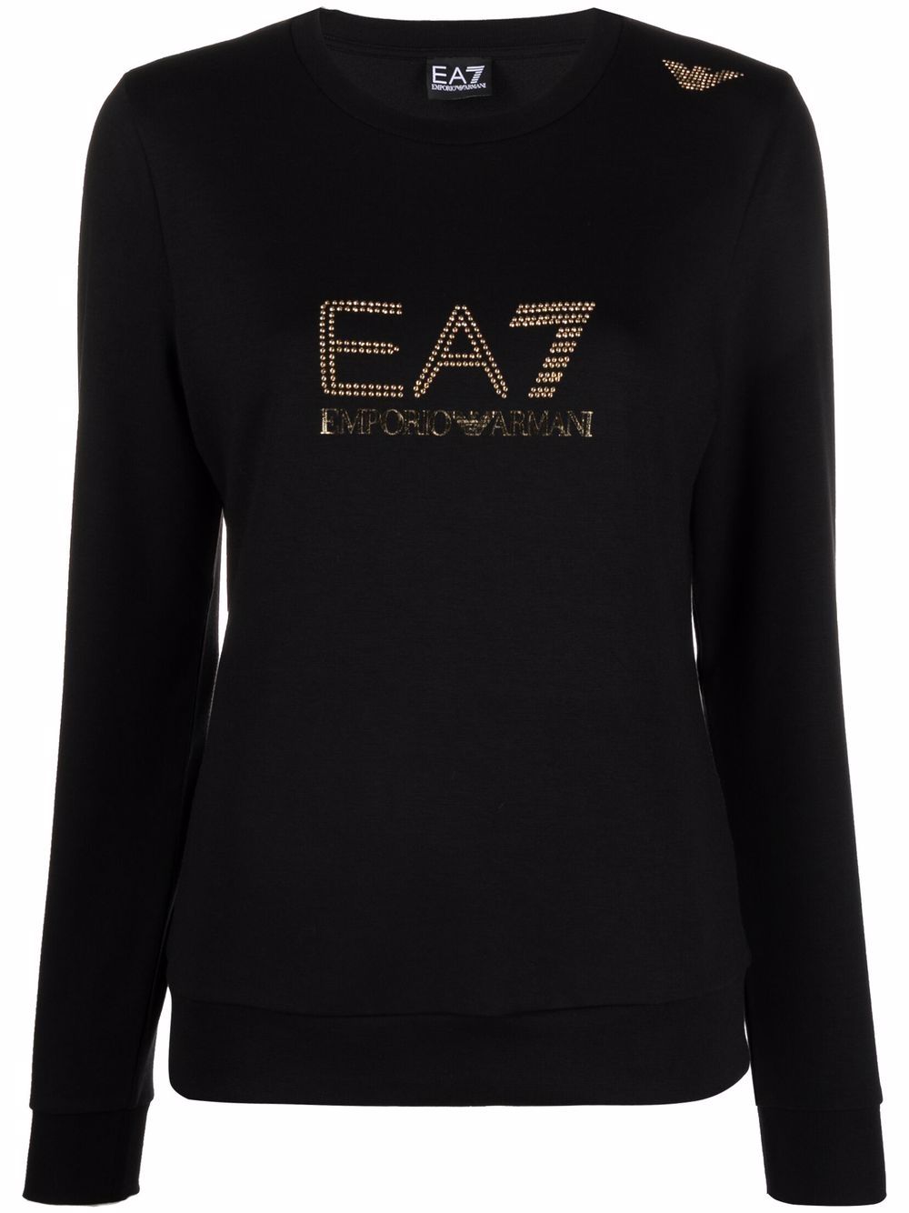 Ea7 Emporio Armani stud-detail long-sleeved T-Shirt - Black von Ea7 Emporio Armani