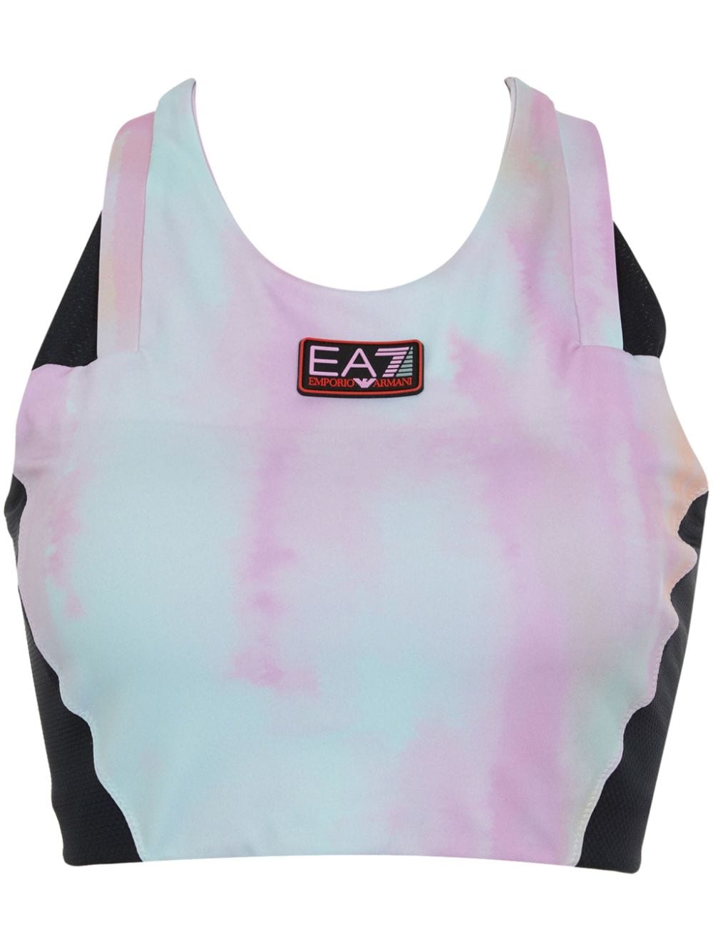 Ea7 Emporio Armani watercolour logo-appliqué sports bra - Pink von Ea7 Emporio Armani