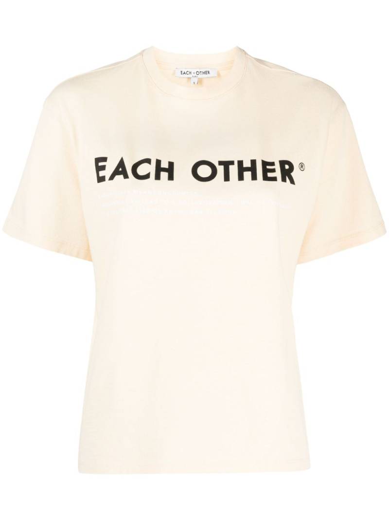 Each X Other logo-print cotton T-shirt - Yellow von Each X Other