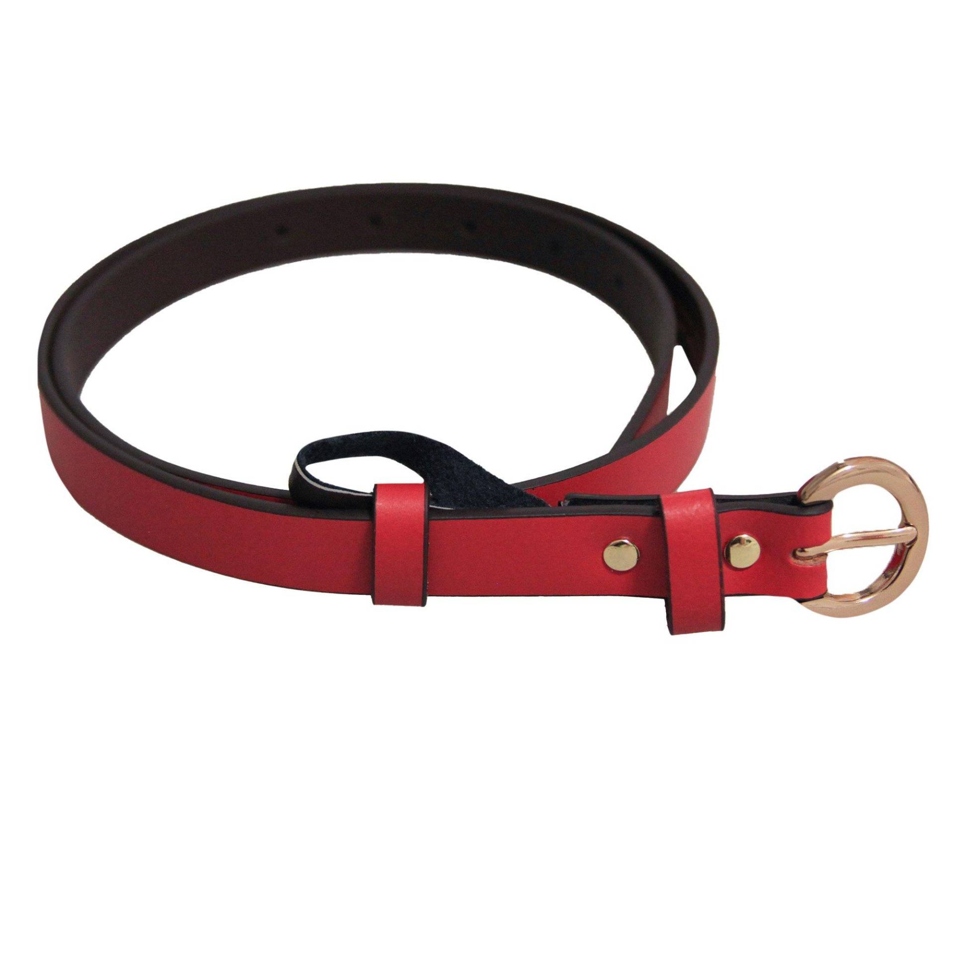 Thin Mode Gürtel Damen Rot Bunt 42 von Eastern Counties Leather