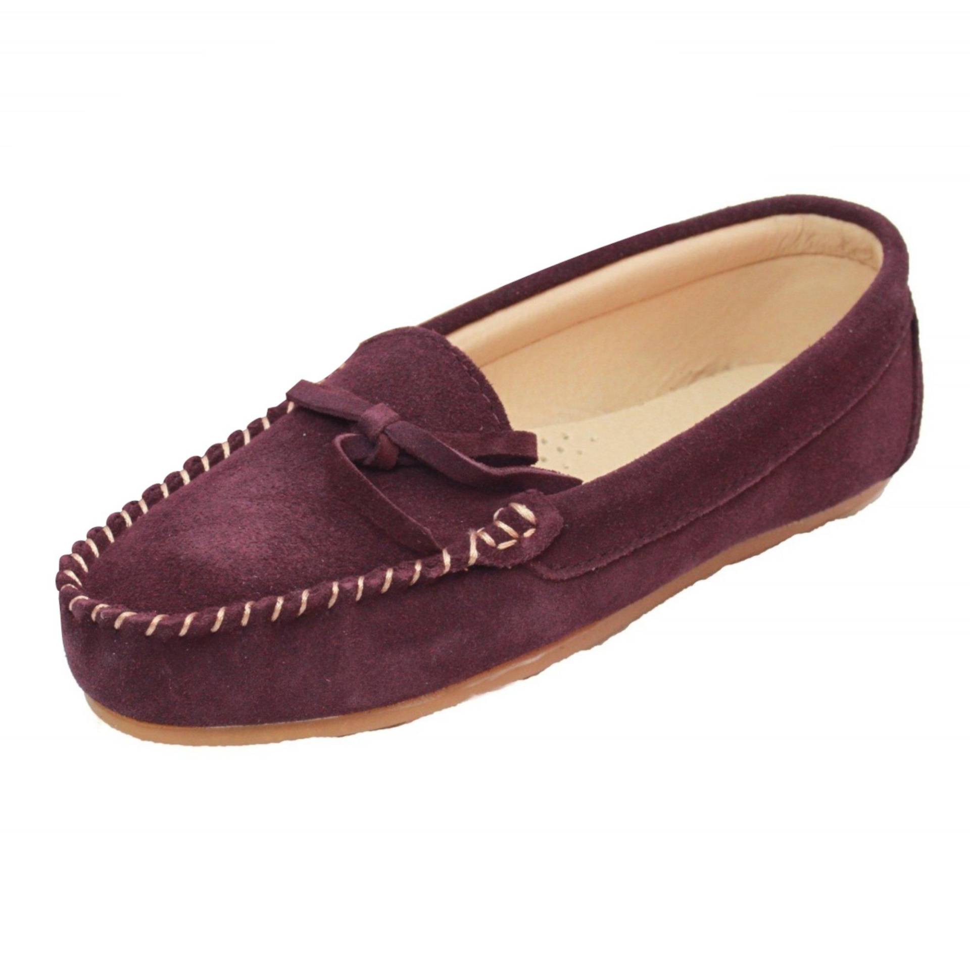 Moccasins Aus Wildleder Damen Pflaume 37 von Eastern Counties Leather