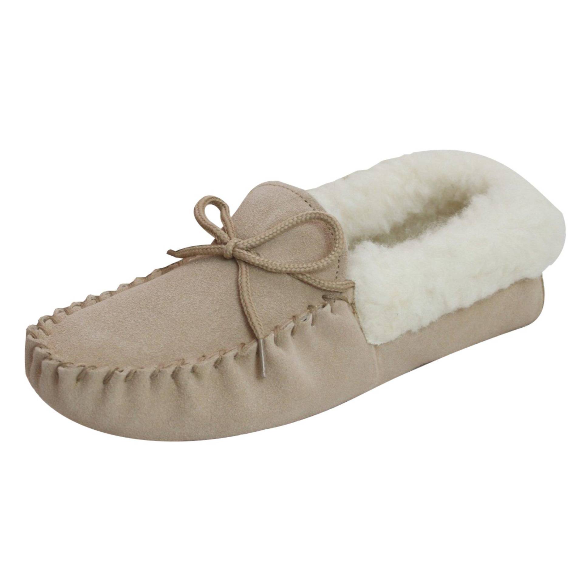 Moccasins Mit Weicher Sohle Damen Beige 36 von Eastern Counties Leather