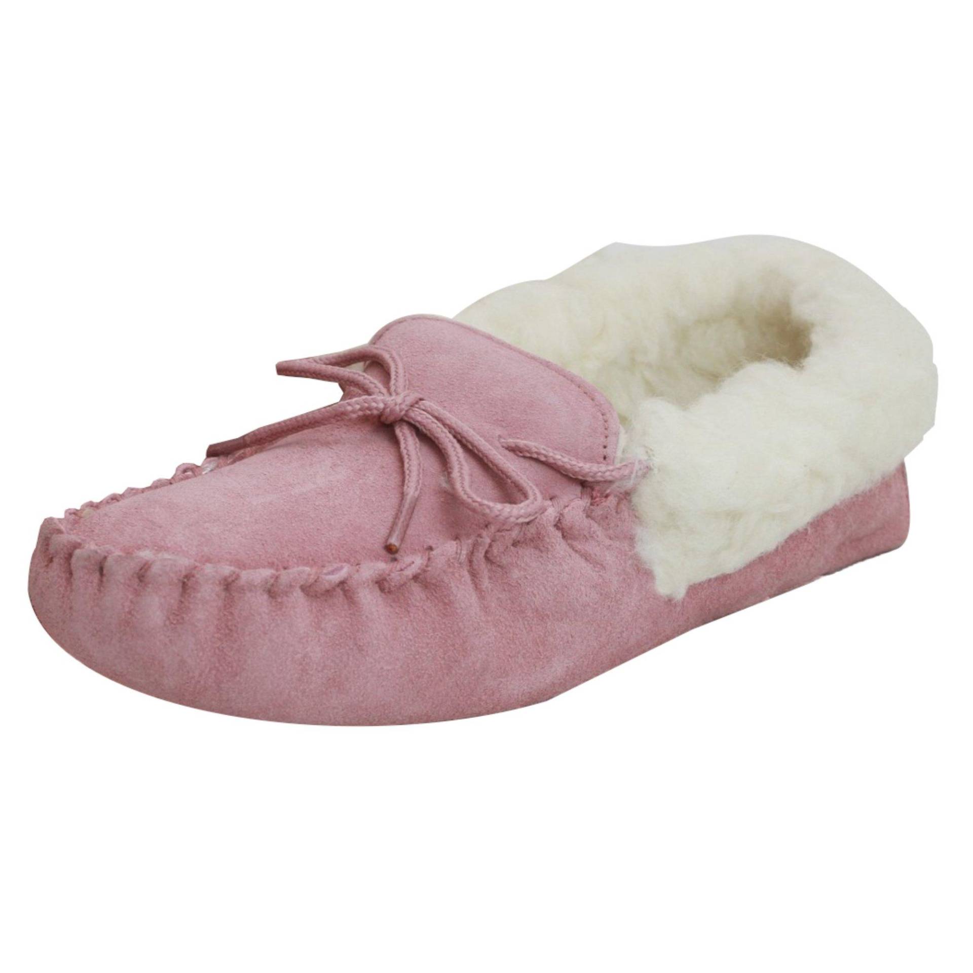 Moccasins Mit Weicher Sohle Damen Pink 43 von Eastern Counties Leather