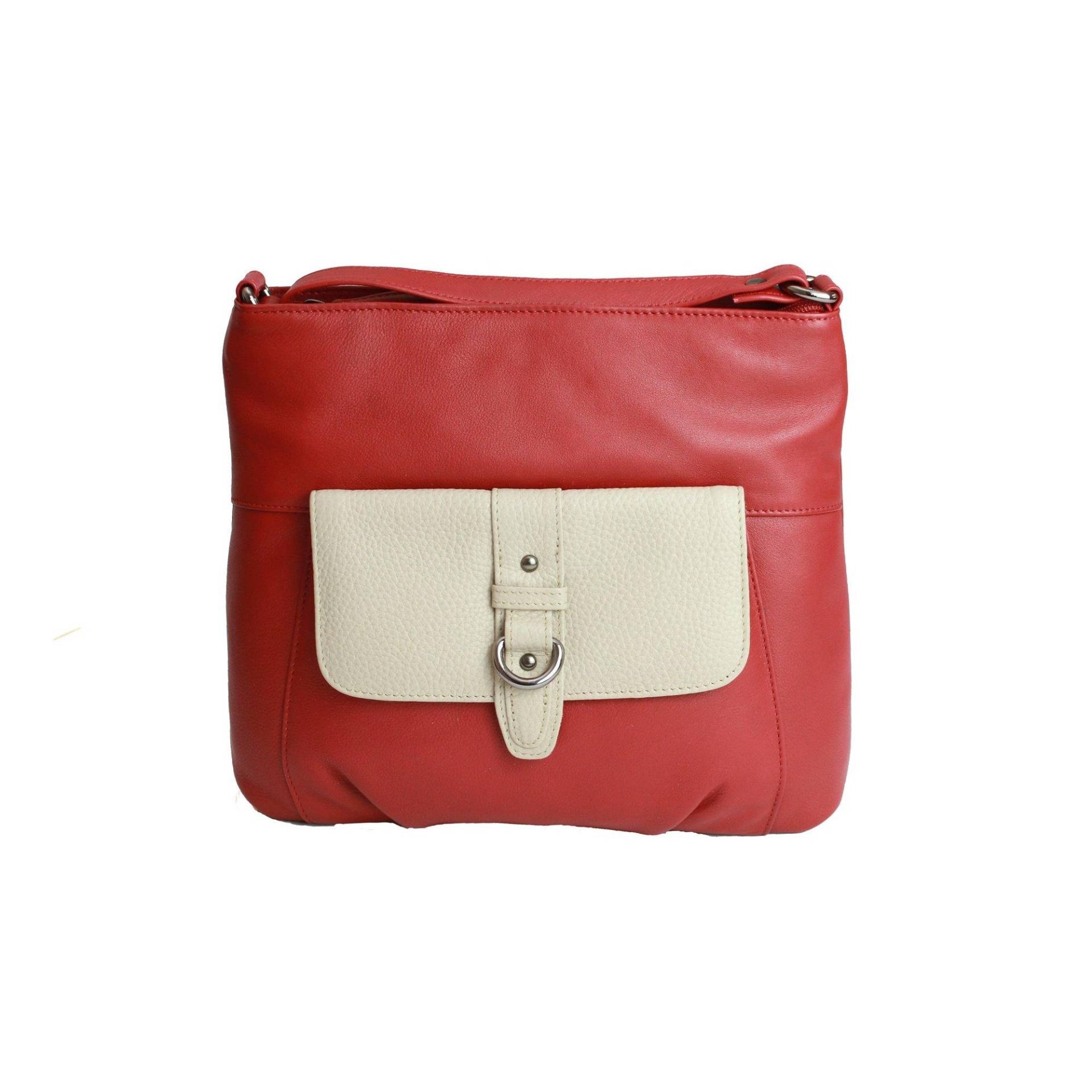 Zweifarbige Handtasche Jemma Damen Rot Bunt ONE SIZE von Eastern Counties Leather