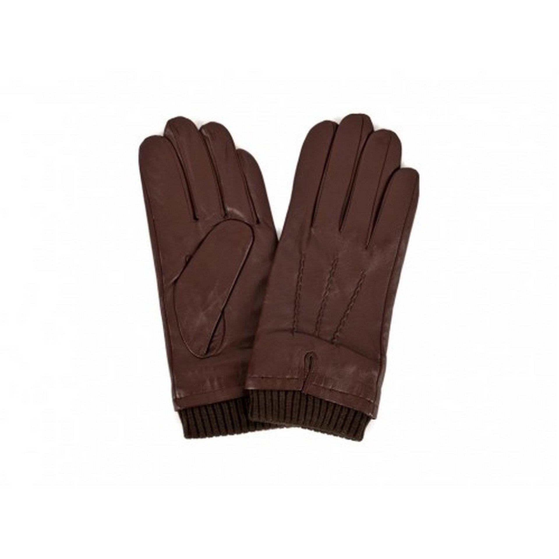 Gerippte Bündchen Handschuhe Herren Braun M von Eastern Counties Leather