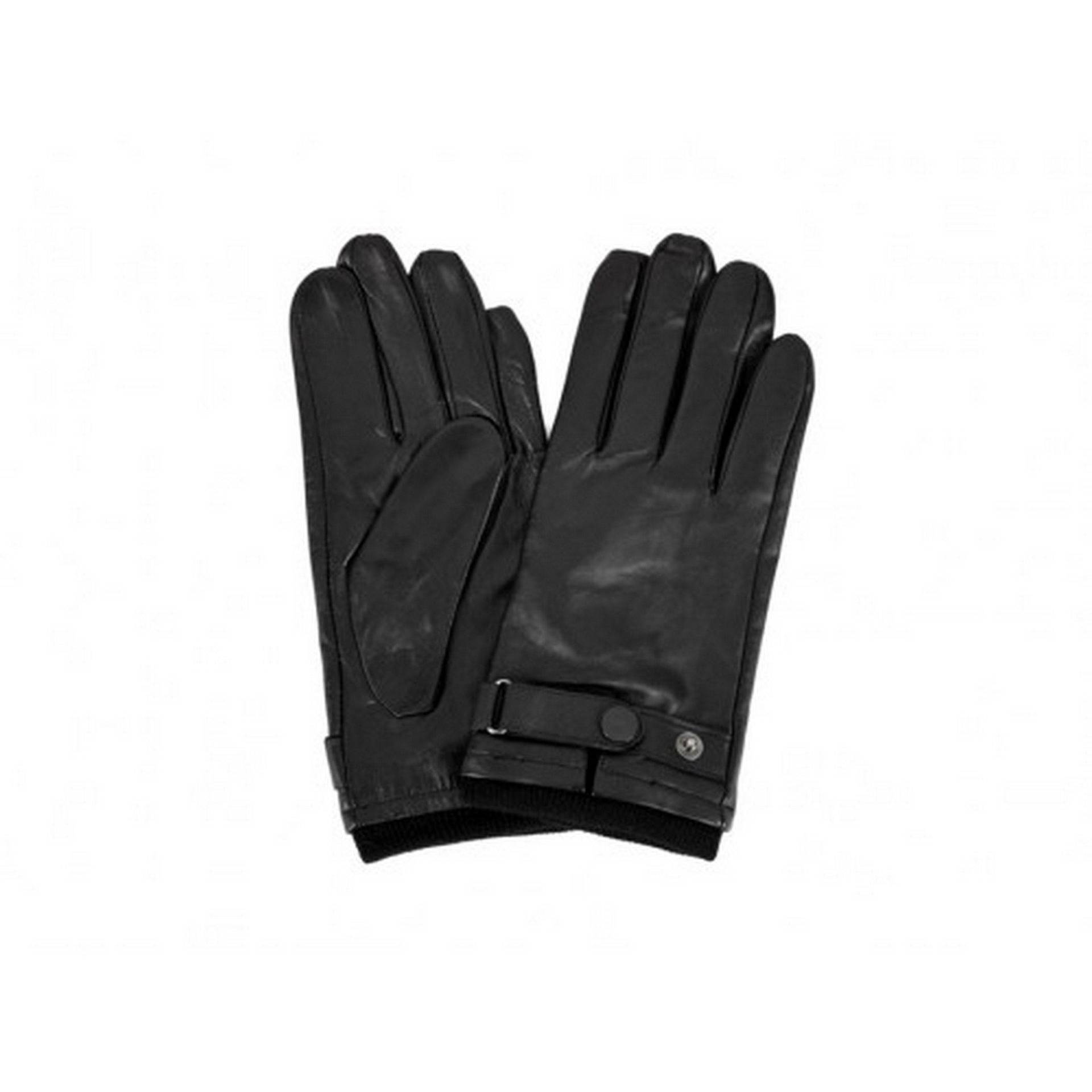 Lederhandschuhe Mit Druckknopf Herren Schwarz L von Eastern Counties Leather