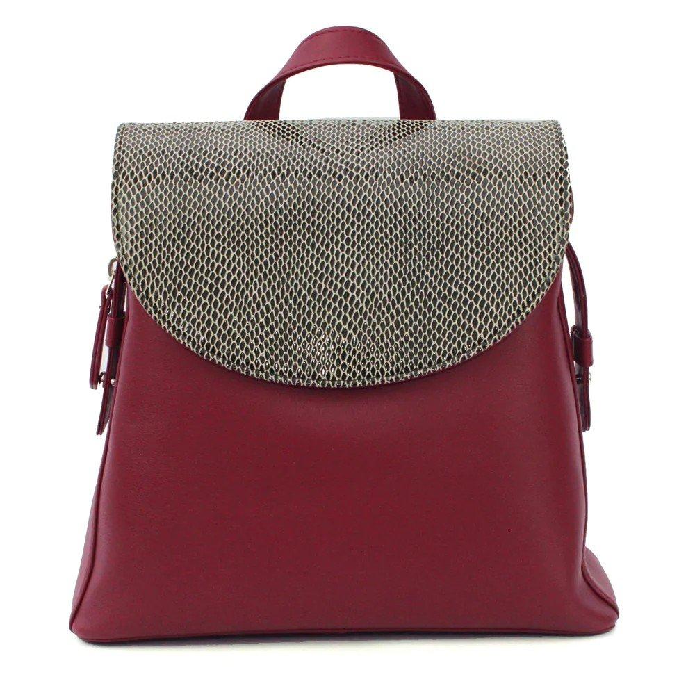 Rucksack Petra, Schlangenmuster, Leder Herren Rot Bunt ONE SIZE von Eastern Counties Leather