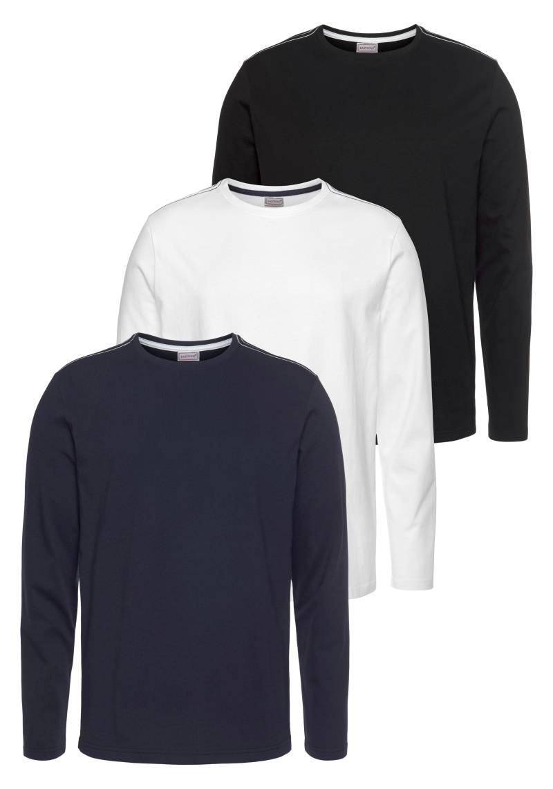 Eastwind Langarmshirt, (3er-Pack), Langarm, Basic-Stil, Rundhals-Ausschnitt, aus 100% Baumwolle von Eastwind