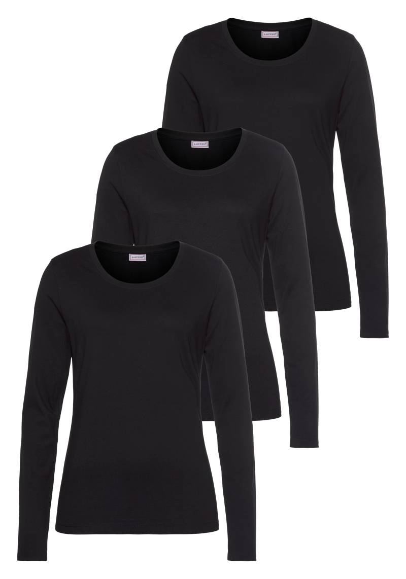 Eastwind Langarmshirt, (3er-Pack), Langarm, im Basic-Stil, Rundhalsausschnitt, aus Baumwolle von Eastwind