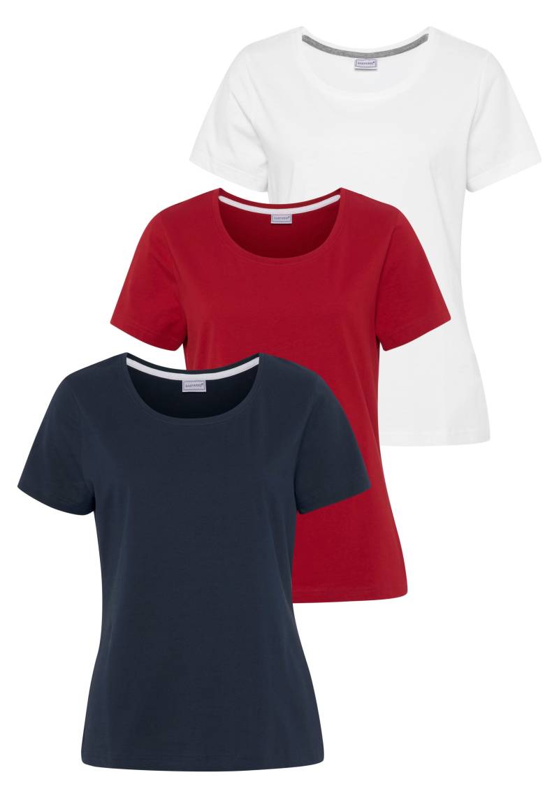 Eastwind T-Shirt, (Packung, 3 tlg., 3er-Pack), Kurzarm, hüftlang, für die Freizeit, aus Baumwolle von Eastwind