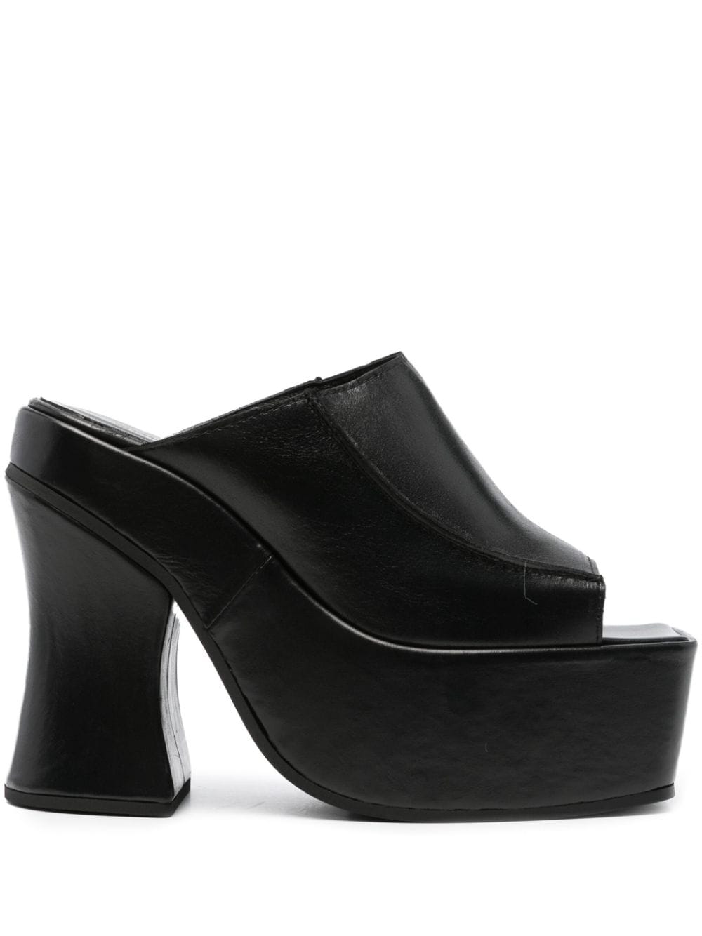 Eckhaus Latta 130mm leather platform mules - Black von Eckhaus Latta