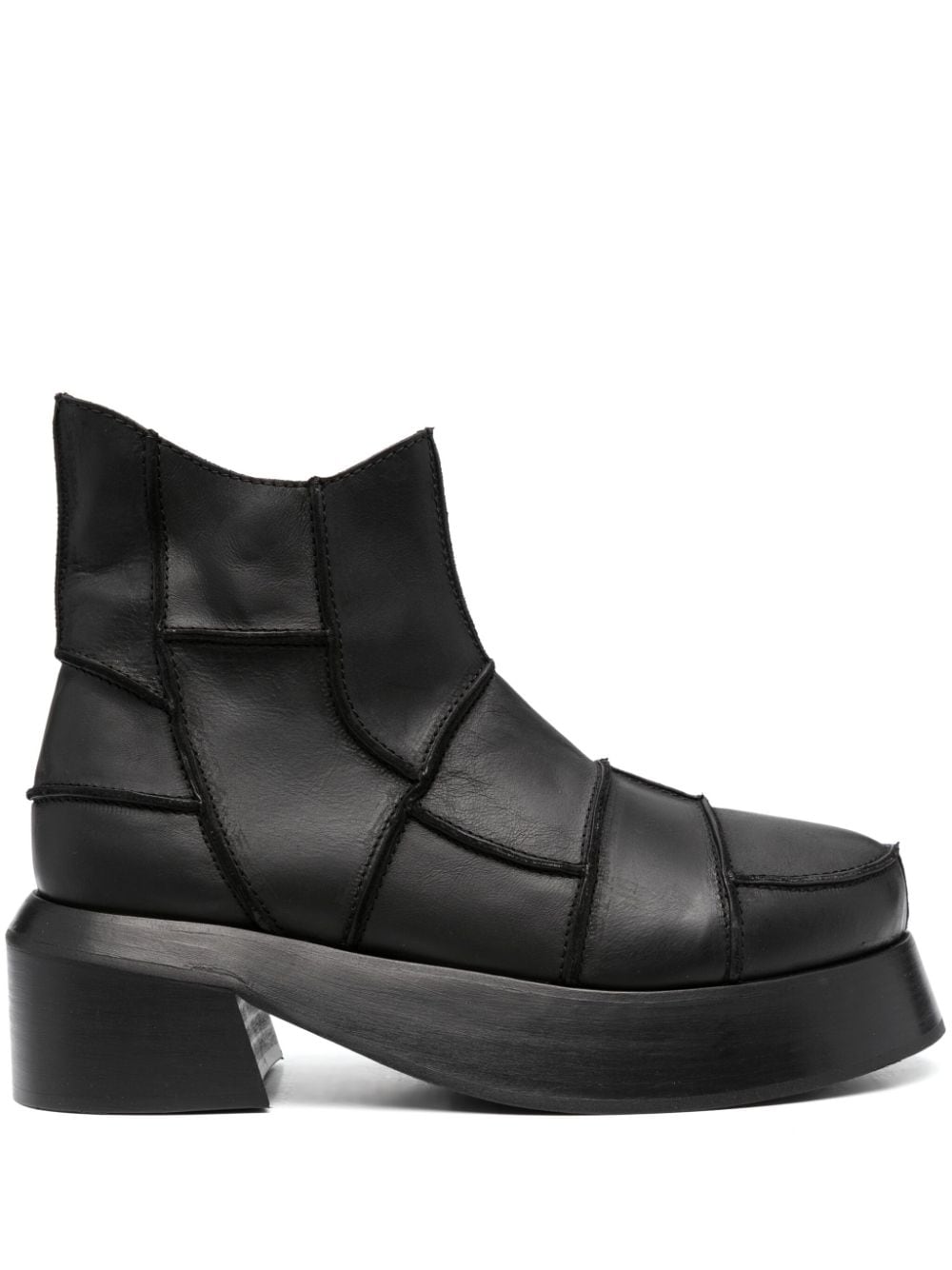 Eckhaus Latta 60mm patchwork ankle boots - Black von Eckhaus Latta