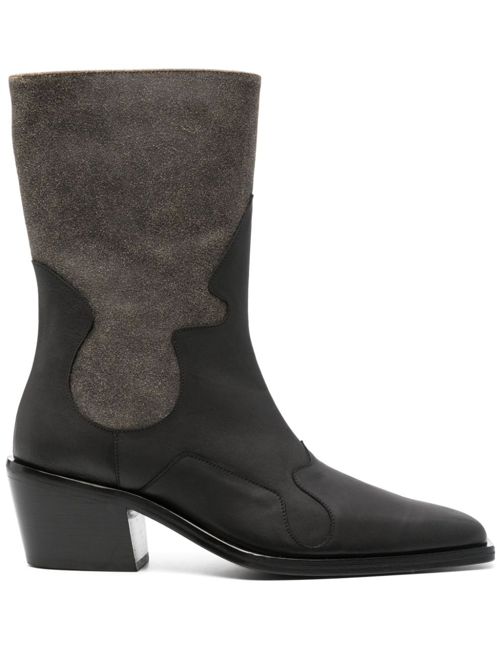 Eckhaus Latta 70mm zipped leather boots - Grey von Eckhaus Latta