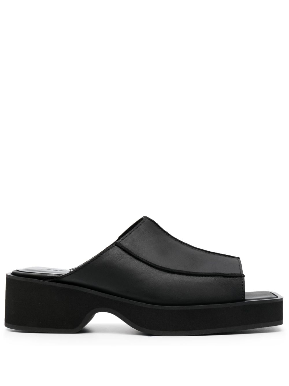 Eckhaus Latta Frame 55mm slip-on leather sandals - Black von Eckhaus Latta