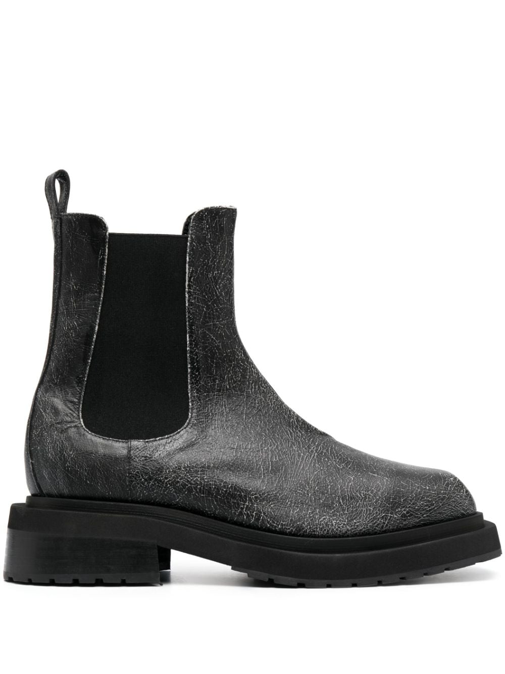 Eckhaus Latta Mike cracked-effect leather boots - Black von Eckhaus Latta