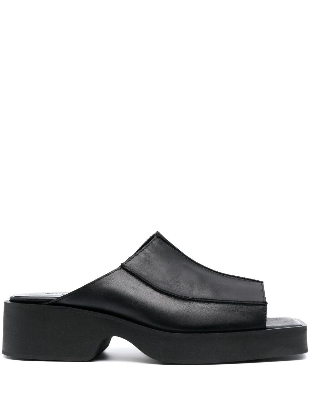 Eckhaus Latta block heel leather sandals - Black von Eckhaus Latta