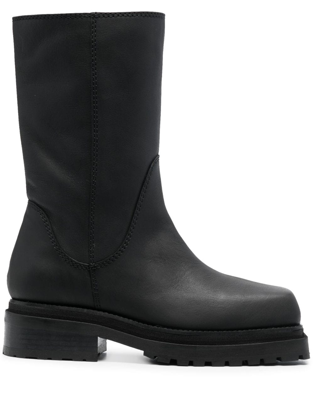 Eckhaus Latta square-toe 70mm leather boots - Black von Eckhaus Latta