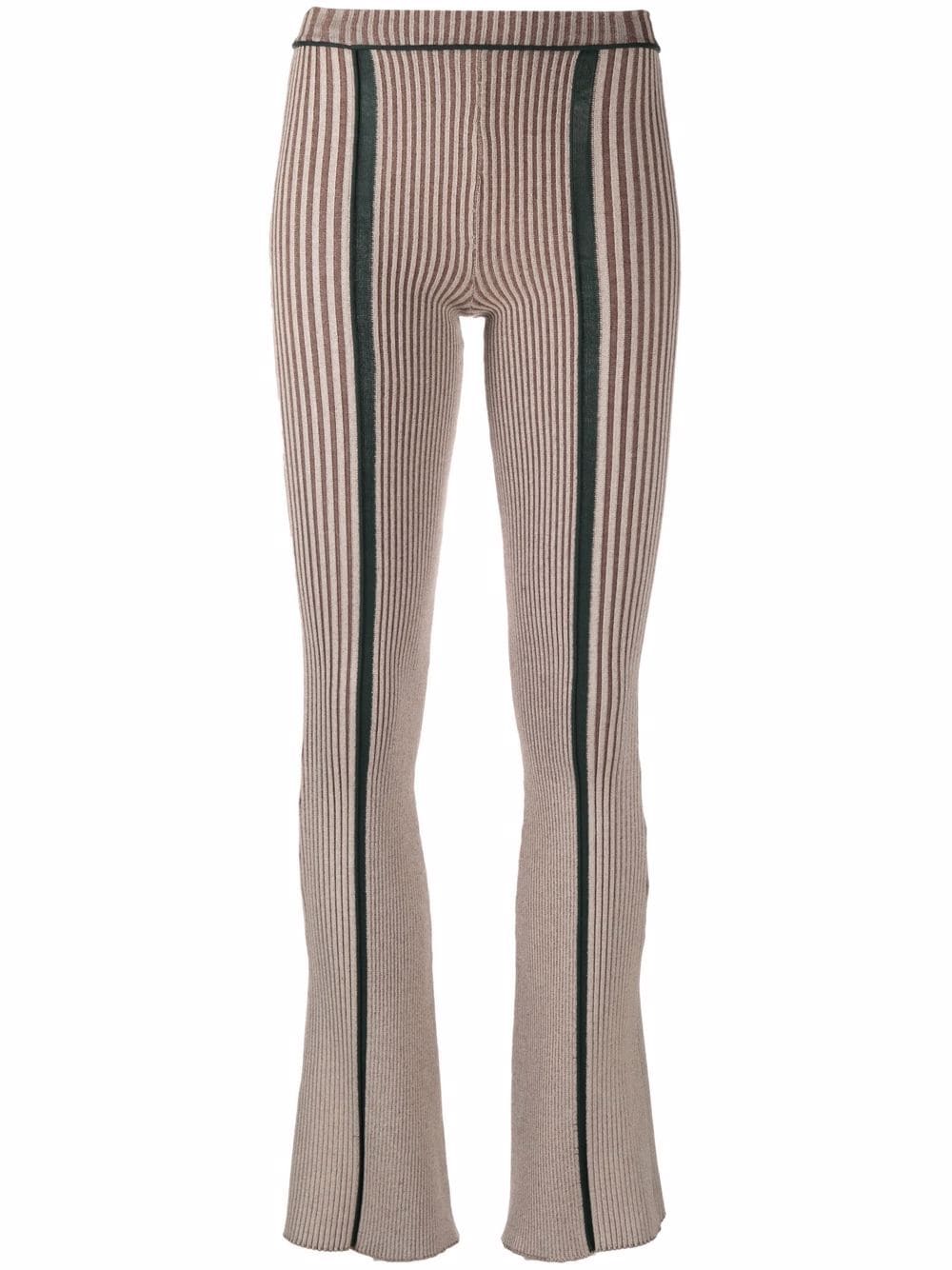 Eckhaus Latta striped flared leggings - Neutrals von Eckhaus Latta