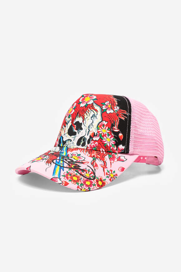 Ed Hardy Beautiful Ghost Trucker Cap / Snapback | Meteorite + Pink Lady | Damen  | Einheitsgroesse von Ed Hardy