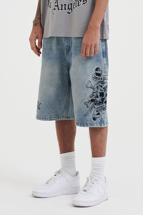 Ed Hardy Skater Jeansshorts | Blue Denim | Herren  | M von Ed Hardy