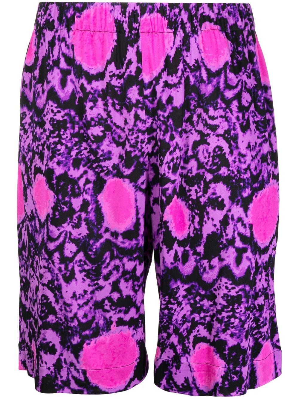 Edward Crutchley abstract-pattern silk shorts - Purple von Edward Crutchley